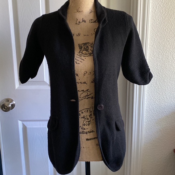 EUC design history • black 3/4 wool blend blazer • small - Picture 8 of 8